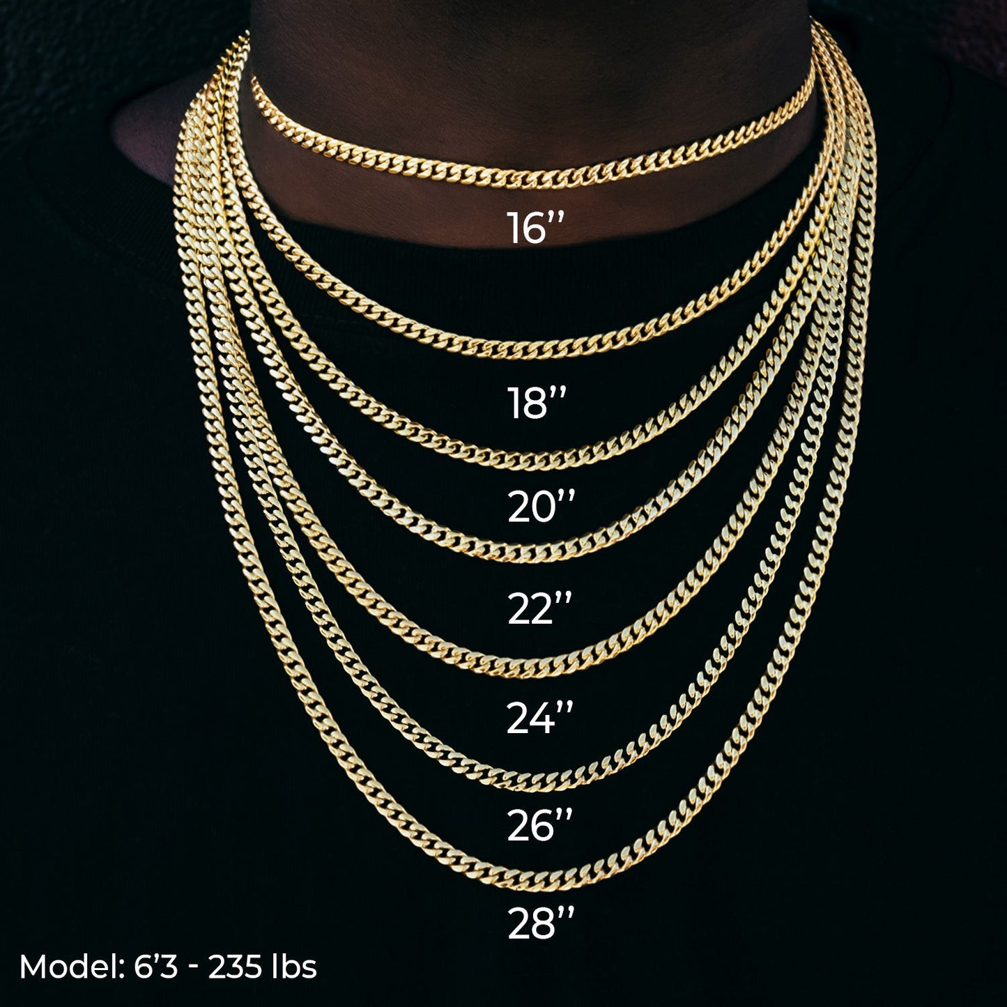 2MM Diamond Cut Popcorn Chain in Black
