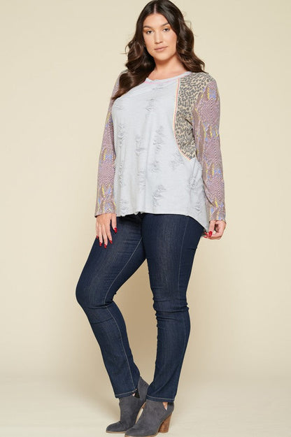 Mix Things Up Top - Mineral Grey