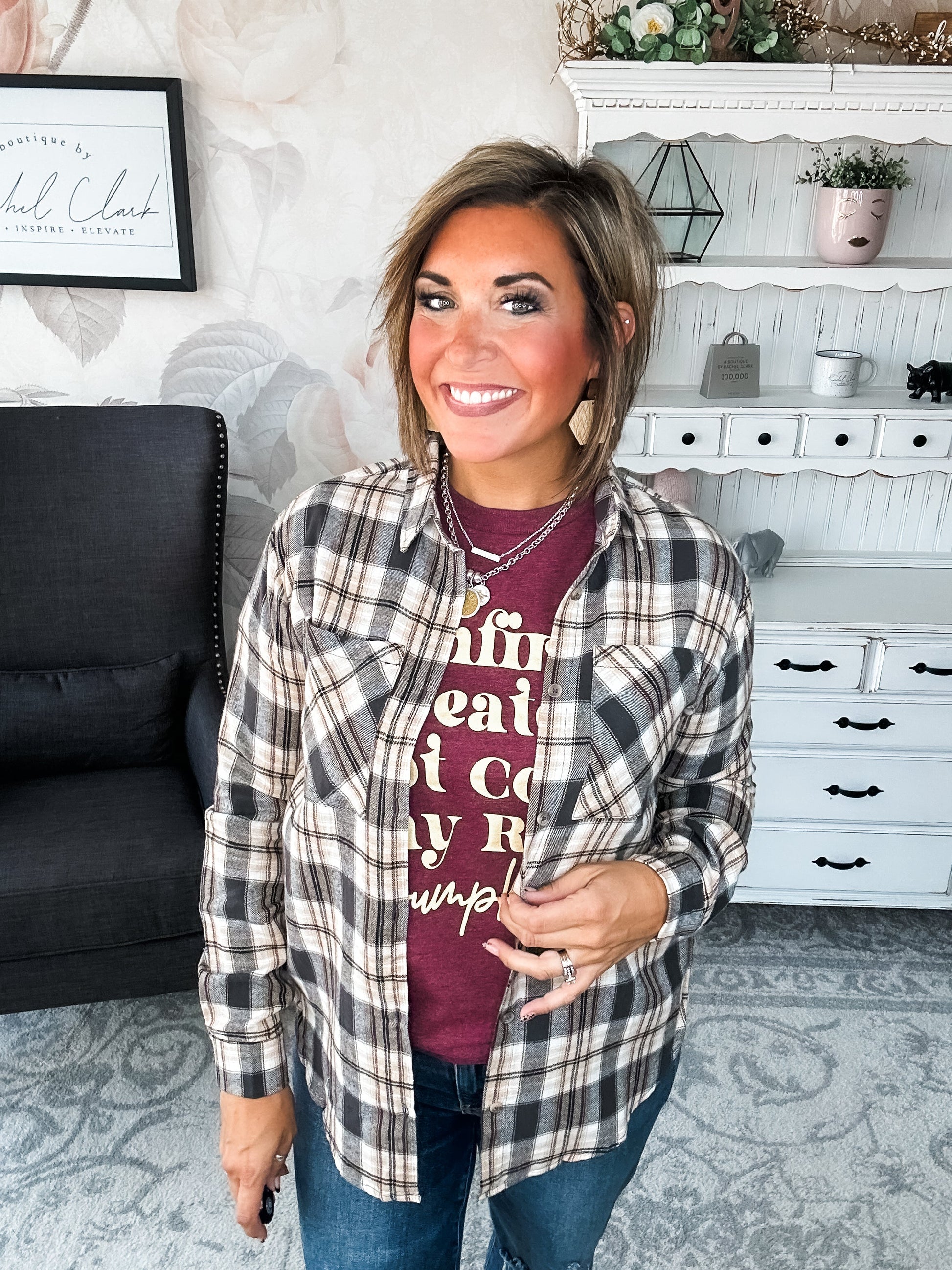 Just A Glimpse Button Down - Olive