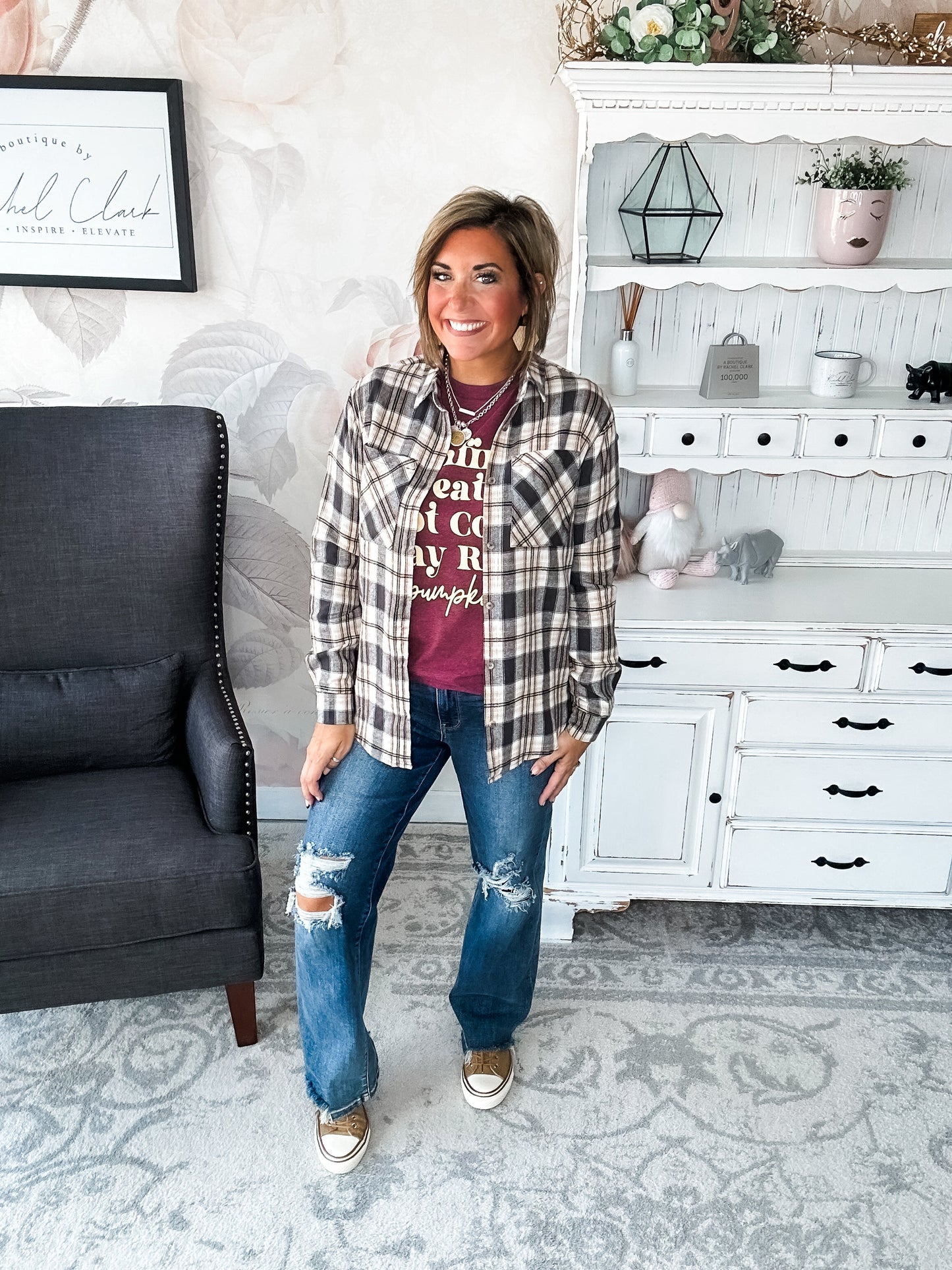 Just A Glimpse Button Down - Olive