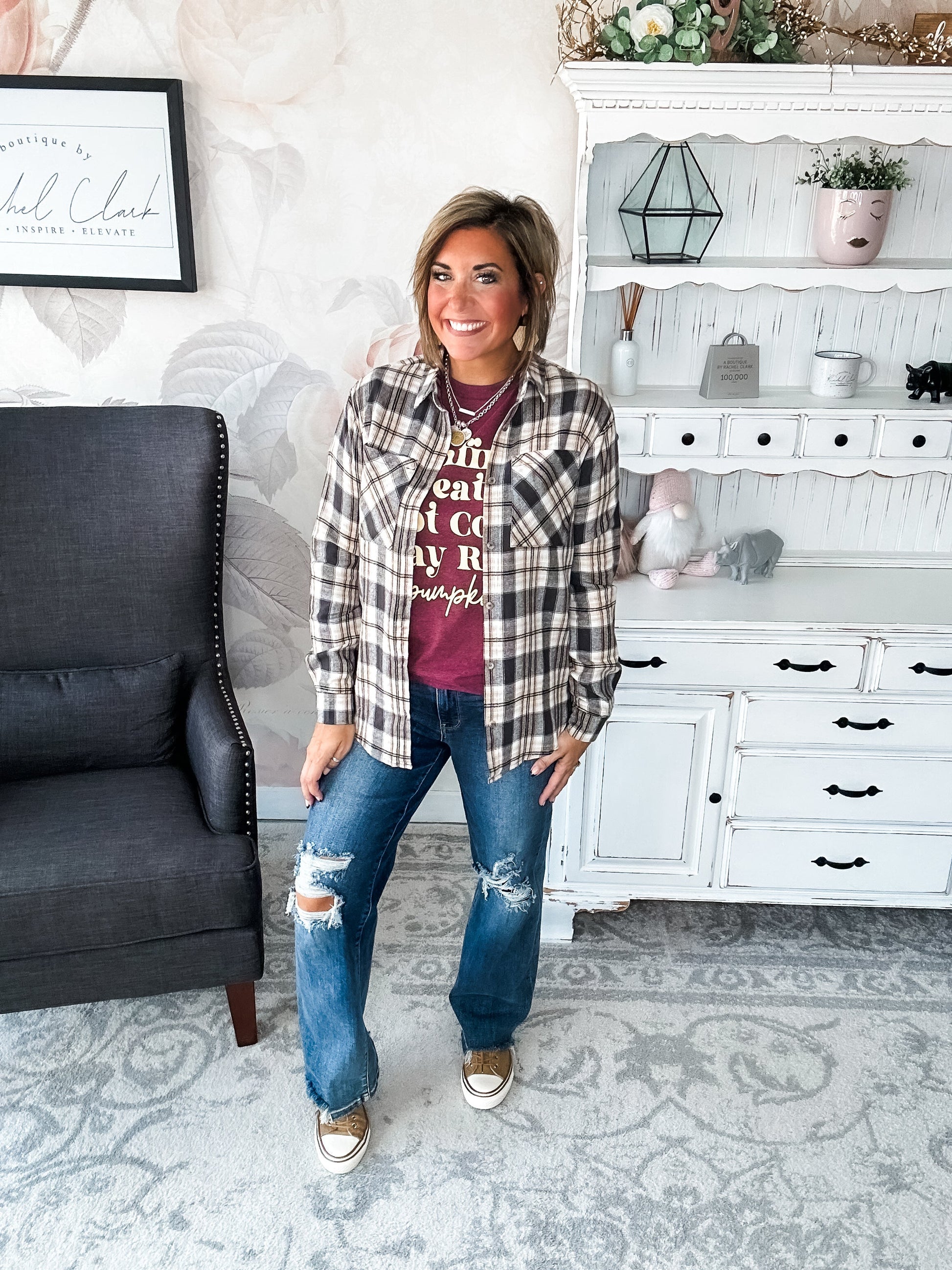 Just A Glimpse Button Down - Olive