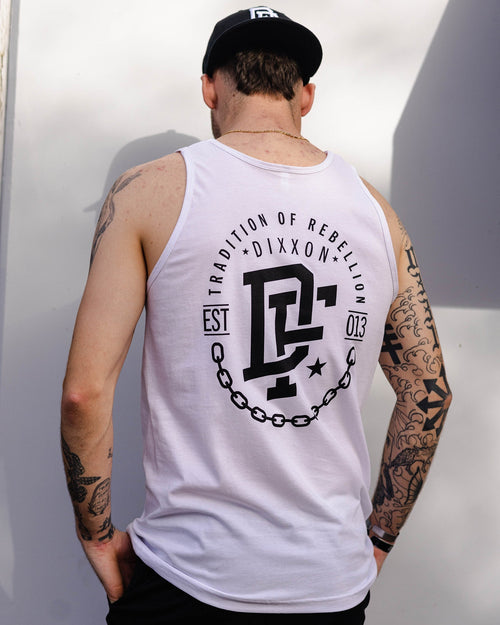Black Disobedience Tank - White