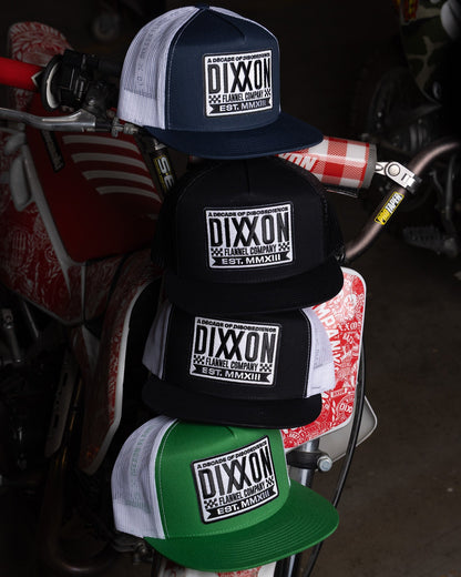Decade Flat Bill Trucker Snapback - Black & White