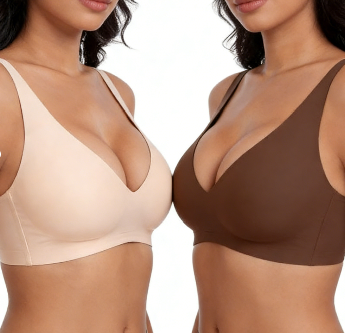 💗Summer Hot Sale⚡50K+ SOLD💕 Jelly Wireless Womens Comfortable Wireless Bras Push Up Bralettes Seamless Tshirts Bras Deep V Everyday Bras