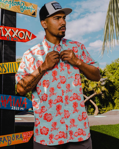 Mount Wannahockaloogie Party Shirt - Blue & Red