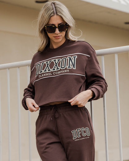 Women's DFCO Cropped Crewneck Sweatshirt - Brown