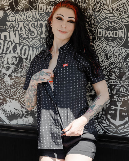 Women's Salty Dog Party Shirt - Black & White